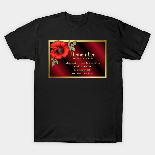 Remember Veterans Poppy T-Shirt by SpiceTree